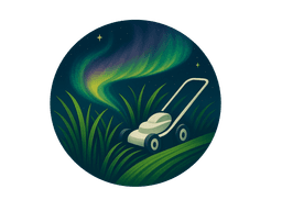 Borealis Blades Lawn Care Logo with Lawn Mower